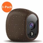 Silicone Skins Compatible for Arlo Security Cameras, Taken Protective Cover Case for Arlo HD Wireless Camera, for Netgear Accessories (3 Pack, Brown)