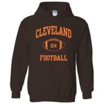 Cleveland Classic Football Arch American Football Team Sports Hoodie – Large – Brown
