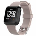 Replacement Bands for Fitbit Versa Silicone Dust Resistant Accessories Quick Release Pin Sport Band Smartwatch Light Brown Small