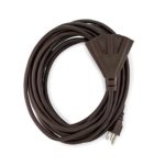 Holiday Lighting Outlet 25 ft. 16/3 SJTW Indoor Outdoor Extension Cord, Brown, 3 Outlets, 3 Prong – UL Listed