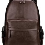 Kenox Vintage PU Leather Backpack School College Bookbag Laptop Computer Backpack – Brown