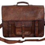 KPL 18 Inch Vintage Men’s Brown Handmade Leather Briefcase Best Laptop Messenger Bag Satchel