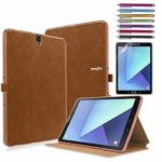 Samsung Galaxy Tab S3 9.7 Case, Mignova Slim Light Smart Cover Stand Case for Galaxy Tab S3 9.7-Inch Tablet SM-T820 T825 +Screen Protector Film and Stylus Pen (Brown)