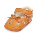 Baby Girl Moccasins Princess Sparkly Premium Lightweight Soft Sole Prewalker Toddler Shoes (S:0-6 Months, A-Brown&Yellow)