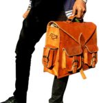 15 inch Brifecase Messenger Bag Brown Leather Laptop Bags Satchel with Crossbody Shoulder Strap for Men & Women by Leder_artesania