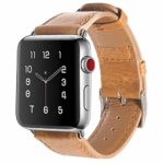 Compatible with Apple Watch Band 42mm 44mm, Vitech TOP Genuine Leather Replacement Band Compatible with Apple Watch Series 4 (44mm) Series 3 2 1 (42mm) Sport and Edition (Light Brown B, 42/44MM)