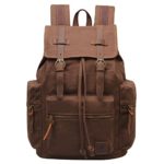 Hynes Eagle Vintage Canvas Backpack Travel Rucksack 19L Brown