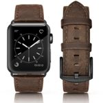 SWEES Leather Band Compatible Apple Watch 42mm 44mm, Genuine Leather Vintage Strap Wristband Compatible iWatch Apple Watch Series 4, Series 3, Series 2, Series 1, Sports & Edition Men, Retro Brown