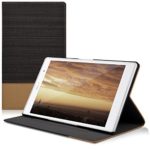 kwmobile Case for Sony Xperia Tablet Z3 Compact – PU Leather and Canvas Protective Cover with Stand Feature – Anthracite/Light Brown