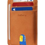 Slim Minimalist Leather Wallets for Men & Women – Meadow Yellowish Brown