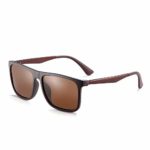 2020Ventiventi Classic Polarized Sunglasses for Men Brown Lens 53mm Wide Glasses Shade with Metal Temples Full Cover for Driving PZ5007C3