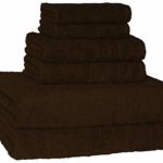700 GSM Hotel & Spa Quality Super Absorbent & Soft, 6 Piece Turkish Towel Set for Kitchen & Decorative Bathroom Sets Includes 2 Bath Towels 2 Hand Towels 2 Washcloths, Chocolate Brown