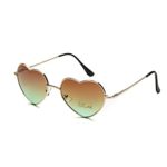 Dollger Heart Sunglasses for Women Cute Mirrored Sunglasses Gold Thin Metal Frame Brown Lens