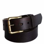 R.G. BULLCO – USA Made – 1-1/2″ Full Grain Belt with Oil Tanned Solid Thick Leather and Roller Buckle – Dark Brown – Size 38 – RGB-123