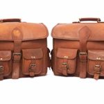 Leather Native 2 Side Pouch Brown Leather Motorcycle Side Pouch Saddlebags Saddle Bag Panniers (2 BAGS)