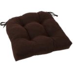 Home Improvements Set of 6 Dark Brown Microfiber Soft Plush Kitchen Dining Chair Pads Cushions