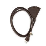 Holiday Lighting Outlet 6 ft. 16/3 SJTW Indoor Outdoor Extension Cord, Brown, 3 Outlets, 3 Prong – UL Listed
