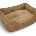 Best Pet Supplies 30 by 23 by 8-Inch Squared Suede Bed for Pets, Large, Light Brown