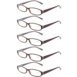 Reading Glasses Comb Pack of Multiple Fashion Men and Women Spring Hinge Readers (5 Pack Brown, 1.75)