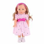 MeiMei 16 inch Girl Doll with Light Brown Hair Blue Eyes Full Vinyl Toy Gift for Kids Age 3+