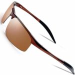 MEWAY Men’s Fashion Driving Polarized Sunglasses UV400 Protection for Men Al-Mg Metal Frame Ultra Light?Brown?