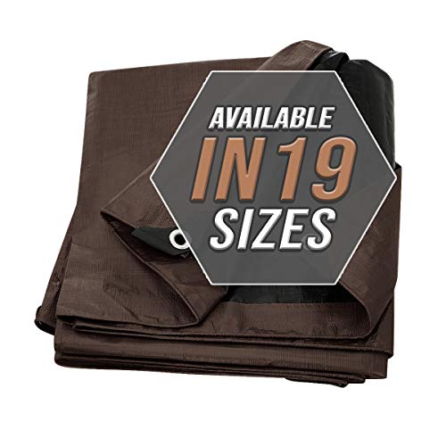 Tarp Cover Brown/Black Heavy Duty 20'X30′ Thick Material, Waterproof, Great for Tarpaulin Canopy