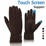 Fashion Touch Screen Winter Gloves Warm Polar Fleece For Women,Brown, Medium