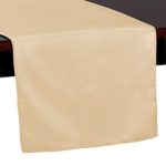 Ultimate Textile Reversible Shantung Satin – Majestic 14 x 108-Inch Table Runner Camel Light Brown