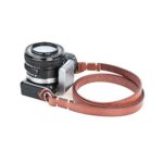 candyanglehome Retro Straight Handmade Supple Genuine Leather Camera Shoulder Neck Strap With Metal Ring For SLR & MICRO Cameras Leica, Fujifilm, Sony, Nikon ETC(Black/Brown), Brown