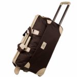 Yilian Lvxingbao Fashion Large Oxford Cloth Travel Bag can Pull The Foldable Boarding Luggage Luggage Bag (Color : Brown)