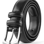 Men’s Genuine Leather Dress Belt Classic Stitched Design 30mm ‘ALL LEATHER’ Regular Big and Tall Sizes