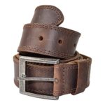 Men’s Two Row Stitch Leather Belt Handmade by Hide & Drink Includes 101 Year Warranty :: Bourbon Brown