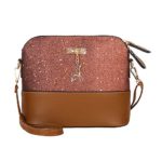 Clearance Sale! ZOMUSAR Women Fashion PU Leather Zipper Splice Handbag Shoulder Shell Bag Shiny Crossbody Tote Bag (Brown)