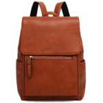 Kenox Women Lady’s Girl’s Casual PU Leather Backpack School Travel Backpack (Brownnew)