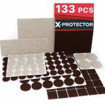 X-PROTECTOR Premium TWO COLORS Pack Furniture Pads 133 piece! Felt Pads Furniture Feet Brown 106 + Beige 27 various sizes – BEST wood floor protectors. Protect Your Hardwood & Laminate Flooring