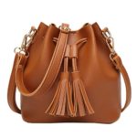 EasyHui Womens Crossbody Bag Grils Fashion PU Leather Tassel Small Travel Purse Shoulder Tote Handbag Brown