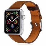 KOLEK Leather Bands Compatible with Apple Watch, Leather Band for Women/Men Compatible with iWatch Series 4/3/2/1 (42mm/44mm, Brown)