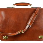 Leather Briefcase, Laptop Bag, Attache Light Brown Unisex Classy – Time Resistance