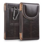 iPhone X XS Holster Case,kiwitatá Vertical Premium Leather Pouch Carrying Case [Belt Loop] Crazy Horse for iPhone 7 8 6S (Fits with a Skin Case On) Brown