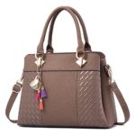 Charmore Women’s Handbags Top Handle Satchel Shoulder Bags Totes (Brown)
