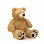 LApapaye 37 Inch Giant Teddy Bears Stuffed Animal Teddy Bear with Footprints Big Toys,Light Brown