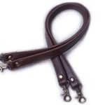 Wento Pair 24” Genuine Leather Dark Brown Purses Straps,Lobster Hook inner size 0.3”,Real Leather Sewing Canvas backing Bag Handles,replacement Purse Straps,Bag Wallet Straps WT0301(Dark Brown)