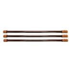 Camco 28″ RV Refrigerator Bars – Holds Food and Drinks in Place During Travel, Prevents Messy Spills, Spring Loaded and Extends Between 16″ and 28″ – Brown (3 Pack) (44056)
