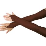 Shinningstar Girls’ Boys’ Adults’ Stretchy Lycra Fingerless Over Elbow Cosplay Catsuit Opera Long Gloves (Dark Brown)