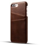 Iphone 7plus/8plus brown case PU leather with wallet credit card scratch on the slim back cover case