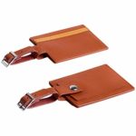 Luggage Bag Tags Leather Travel ID Labels Suitcase Name Tags with Snap – Set of 2