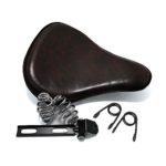 Custome 13″ Driver Seat Leather Cushion for Harley Chopper Bobber Scooter Custom (Dark Brown with Pattern)