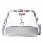 Rakkiss Women Transparent Crossbody Bag Fawn Pendant Shell Shoulder Bag Messenger Bag
