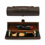 Stone & Clark 8PC Shoe Polish & Care Kit, Leather Shoe Shine Kit with Brown Wax, Shoe Brushes for Polishing, Shine Cloth & Shoe Horn,Compact Shoe Cleaning Kit With Shoes Shine Brush & PU Leather Case