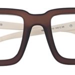 Big Square Horn Rim Eyeglasses Nerd Spectacles Clear Lens Classic Geek Glasses (Brown Beige 18301, Clear)